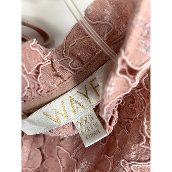 WAYF Erika Puff-Sleeve Lace Top Pink Size XXS - Picture 2 of 7
